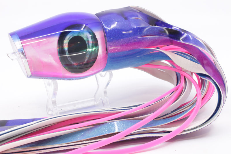 Moyes Lures Pink MOP Blue Back Taxi Eyes Large Sumo 14" 10.3oz Fire Tailz Vinyl Blue Dream