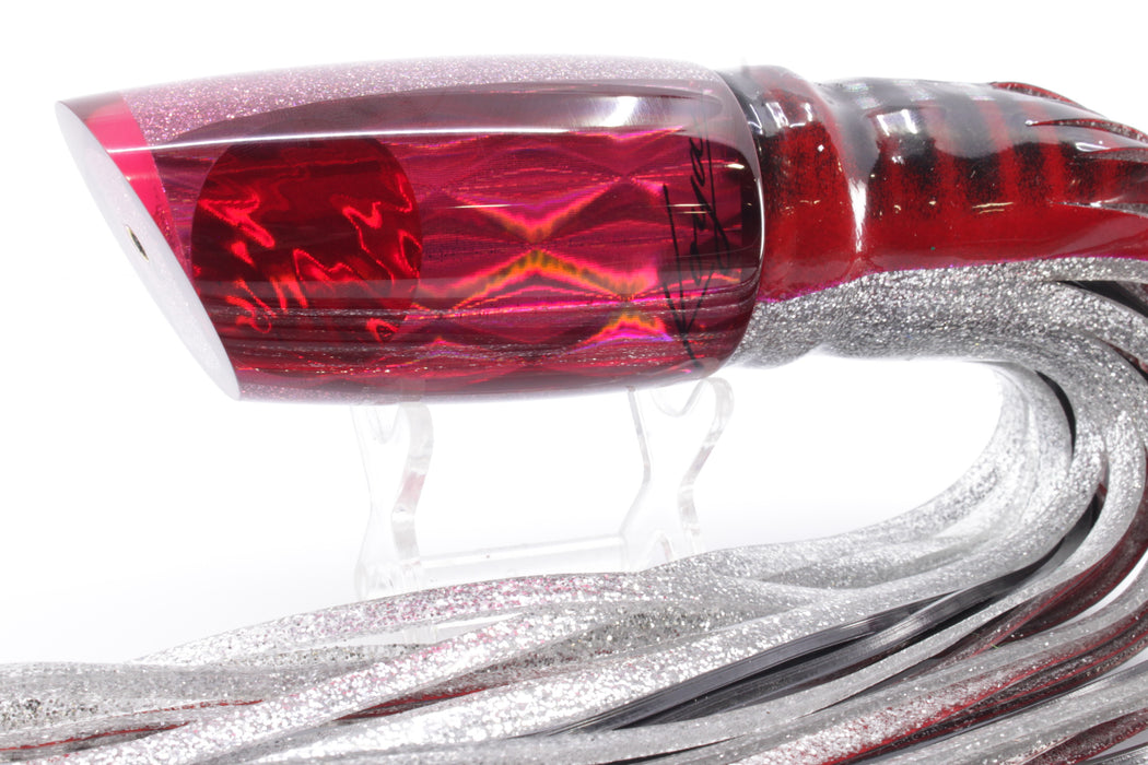 Koya Lures Red Rainbow Diamond Medium Poi Dog 14" 11oz Skirted Red Aurora