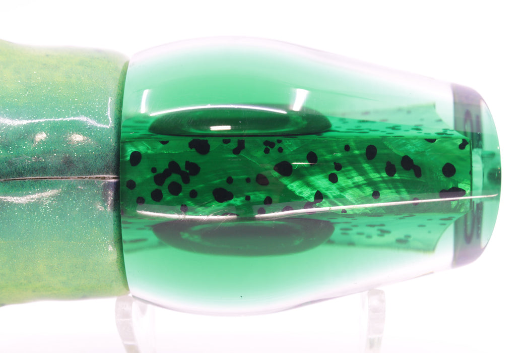 Moyes Lures Mahi MOP Green Back Taxi Eyes Large Sumo 14" 10.3oz Fire Tailz Vinyl Mahi