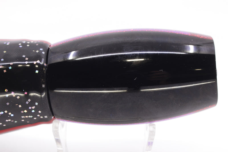 Moyes Lures Purple MOP Black-Red Back Large Argus 14" 10oz Skirted Black/Purple
