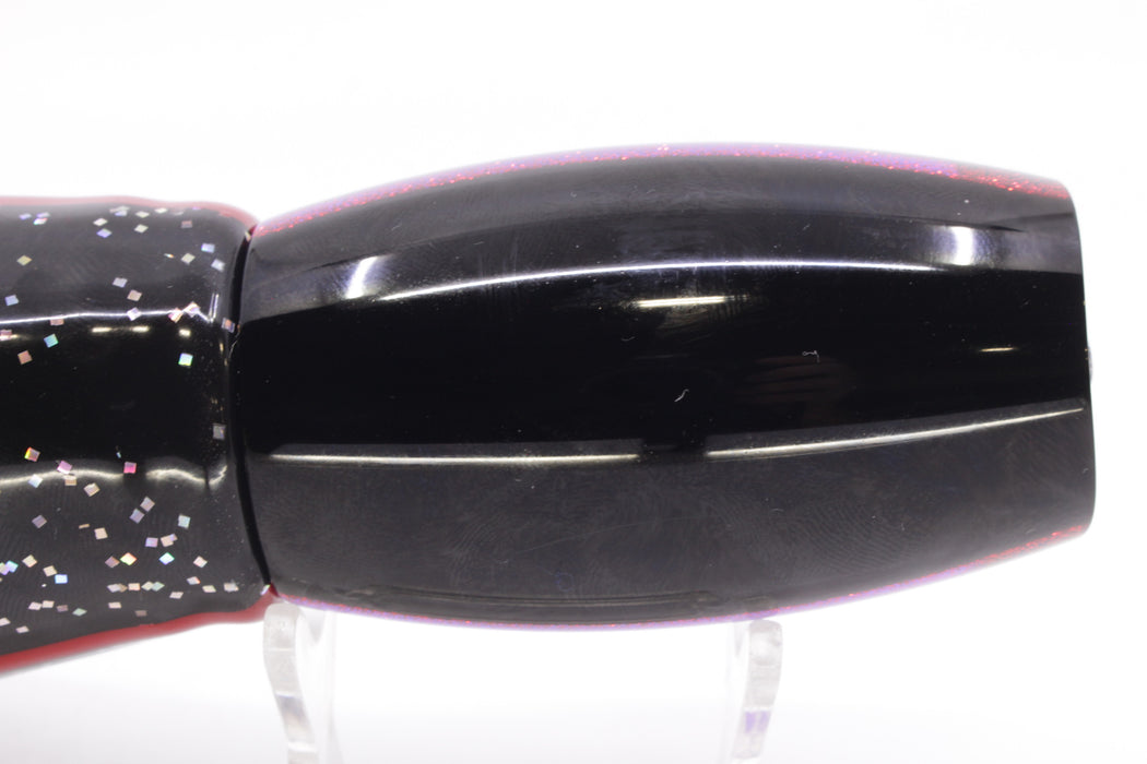 Moyes Lures Purple MOP Black-Red Back Large Argus 14" 10oz Skirted Black/Purple