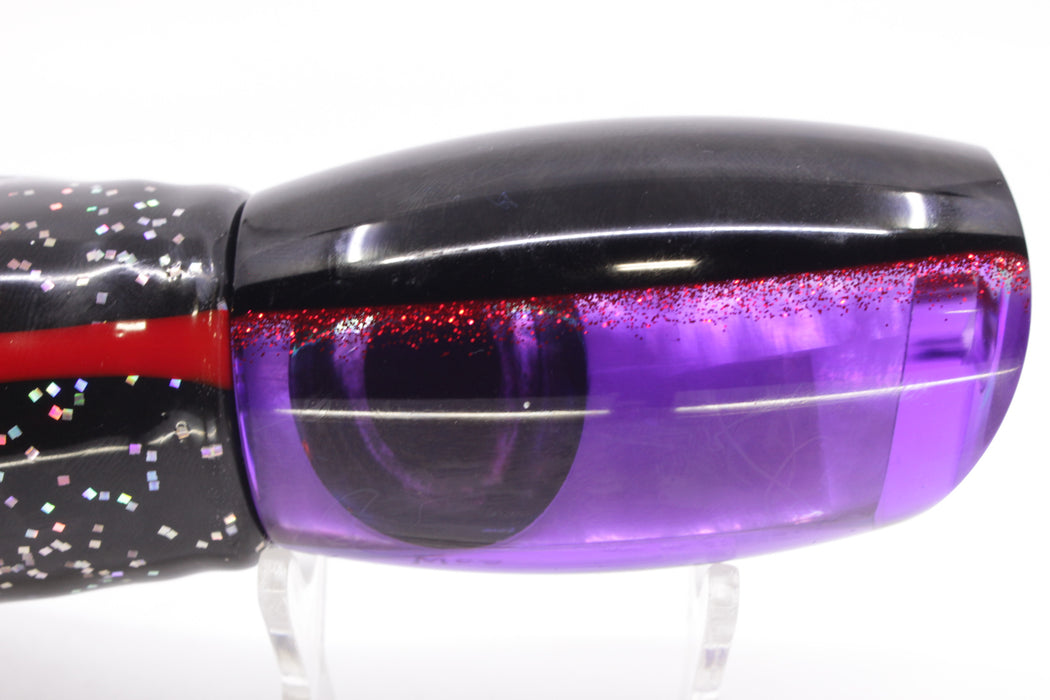 Moyes Lures Purple MOP Black-Red Back Large Argus 14" 10oz Skirted Black/Purple