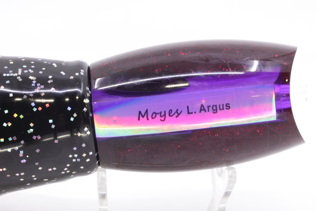 Moyes Lures Purple MOP Black-Red Back Large Argus 14" 10oz Skirted Black/Purple