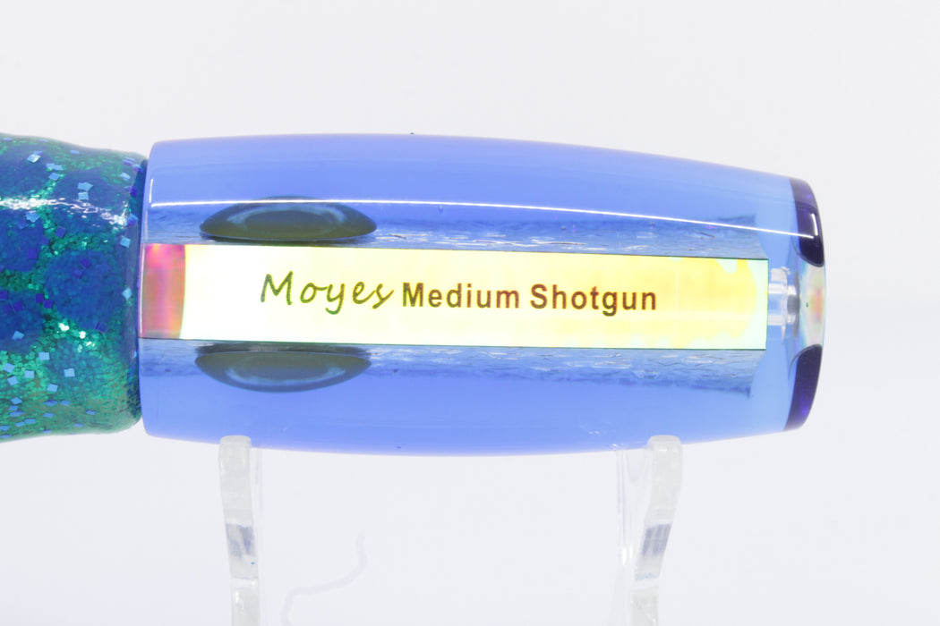 Moyes Lures Blue-Green Oil Slick Blue Back Medium Shotgun 10" 6oz Skirted