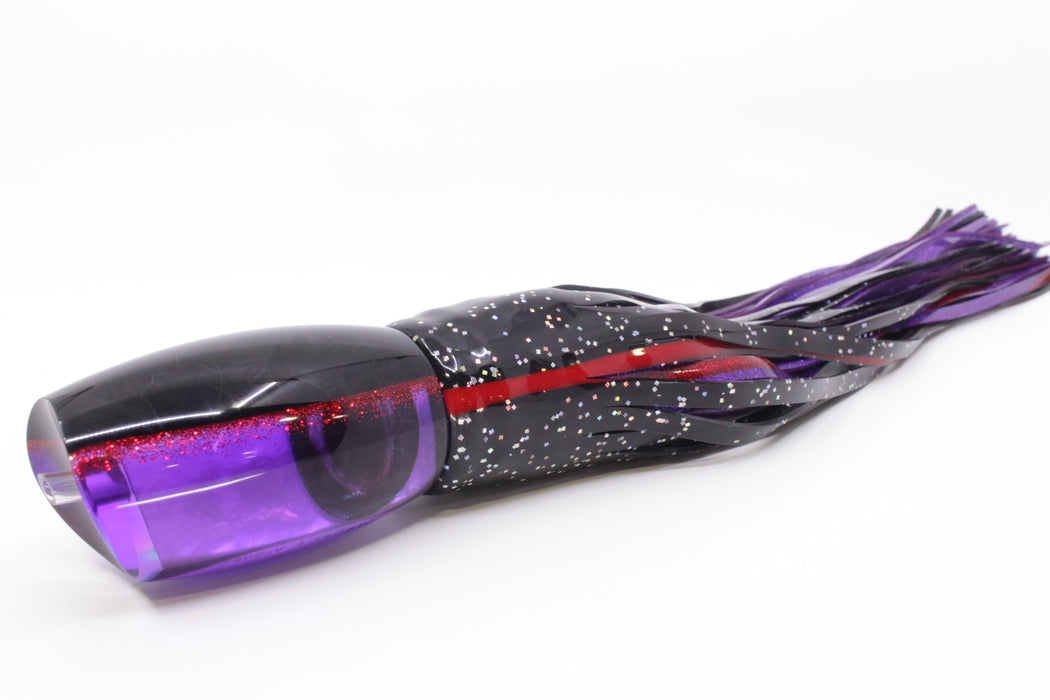 Moyes Lures Purple MOP Black-Red Back Large Argus 14" 10oz Skirted Black/Purple