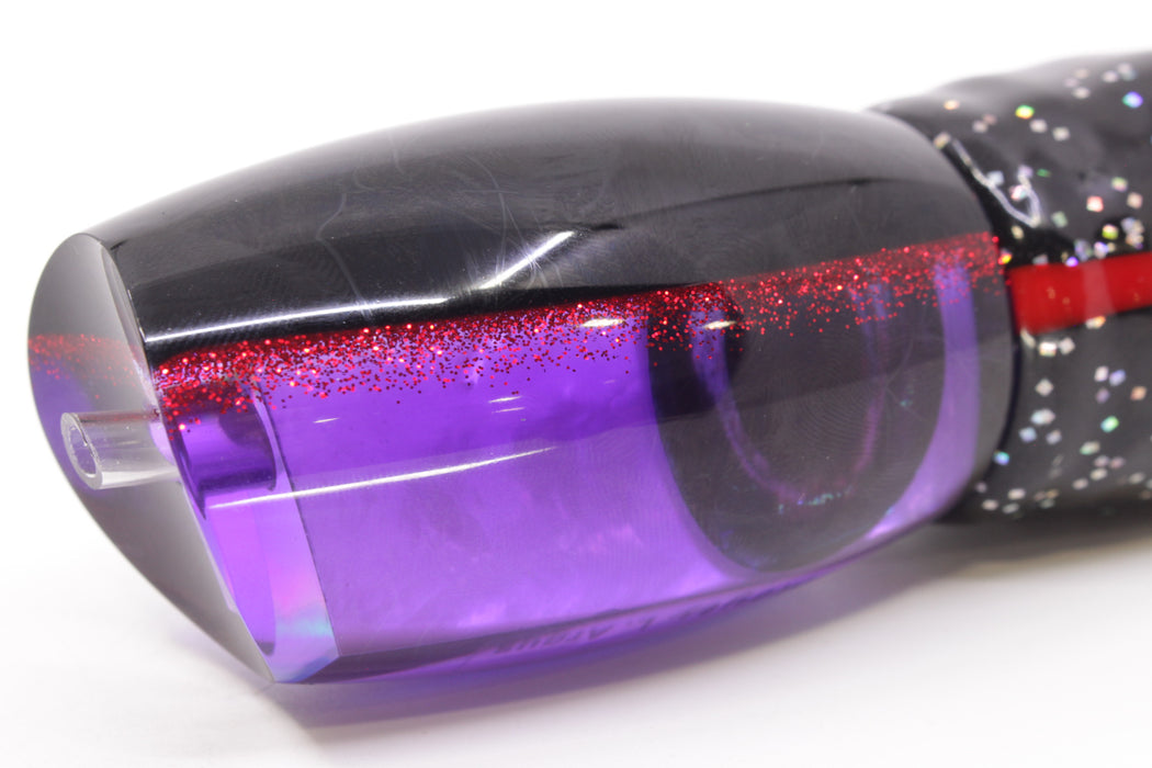 Moyes Lures Purple MOP Black-Red Back Large Argus 14" 10oz Skirted Black/Purple