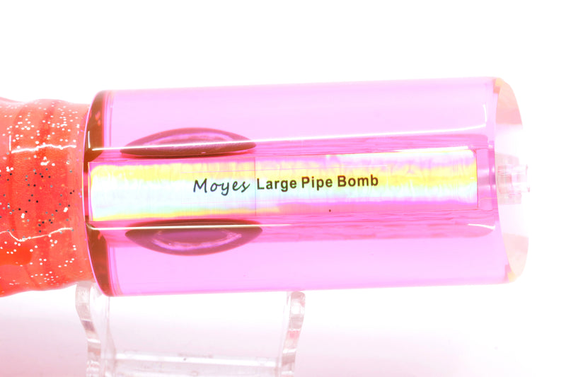 Moyes Lures Fluorescent Pink Awabi Large Pipe Bomb 14" 12.3oz Skirted Root Beer/Pink