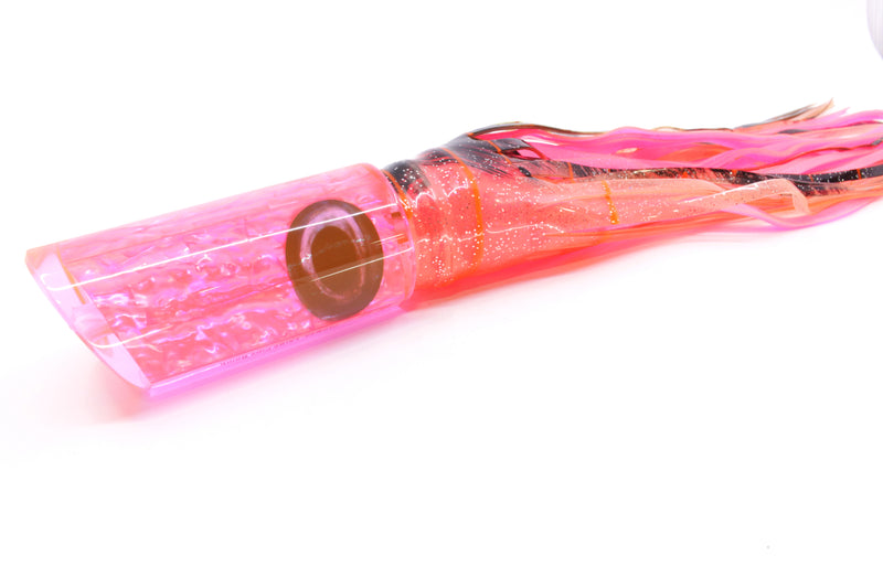 Moyes Lures Fluorescent Pink Awabi Large Pipe Bomb 14" 12.3oz Skirted Root Beer/Pink