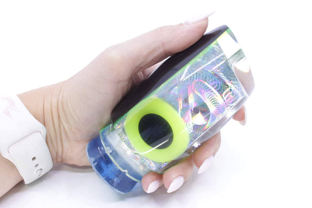 Joe Yee Lures by KEGZ Silver Rainbow Swirl Black-Yellow Back Popo 14" 9oz