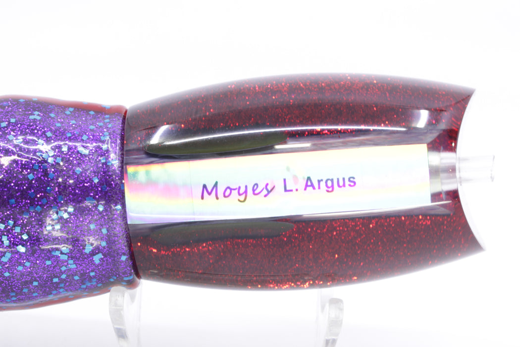Moyes Lures Rainbow MOP Black-Red Back Taxi Eyes Large Argus 14" 10oz Skirted