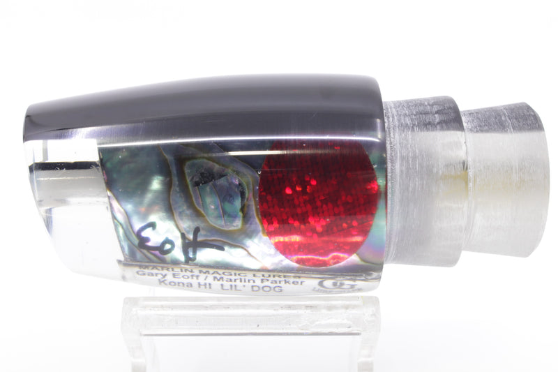 Marlin Magic Blue-Purple Abalone Black Back Red Eyes Lil Dog 12" 5.2oz