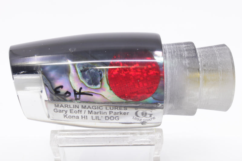 Marlin Magic Blue-Purple Abalone Black Back Red Eyes Lil Dog 12" 5.2oz