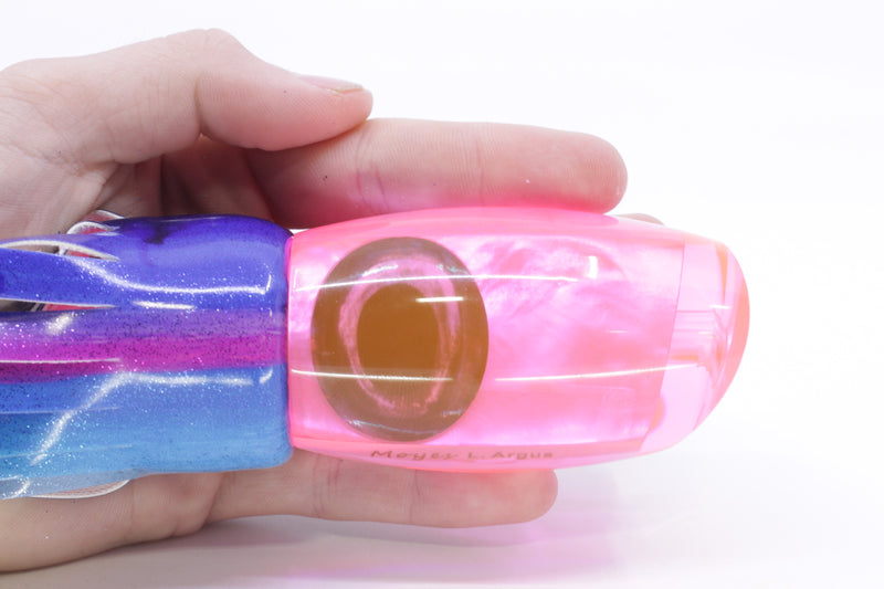 Moyes Lures Pink Resin MOP Taxi Eyes Large Argus 14" 8.5oz FT Vinyl Blue Dream