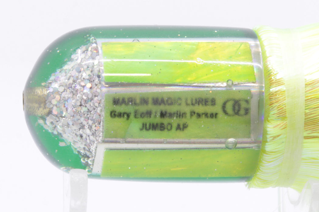 Marlin Magic Lures Lime Green MOP Green Back Jumbo AP Bullet 9" 6oz Strobez