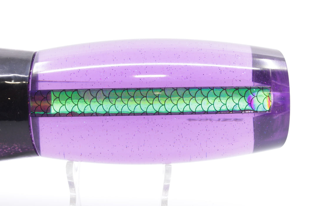 Bonze Lures Purple Rainbow Scale Dog Bollocks 16" 20oz Purple-Holo-Black Bars