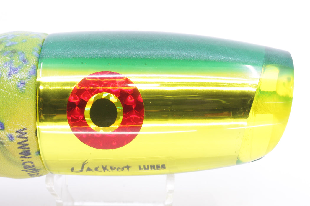 Jackpot Lures Yellow Chrome Green Back Cameltoe 14" 10.6oz ALV Mahi