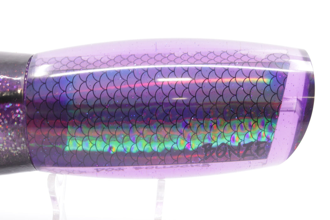 Bonze Lures Purple Rainbow Scale Dog Bollocks 16" 20oz Purple-Holo-Black Bars