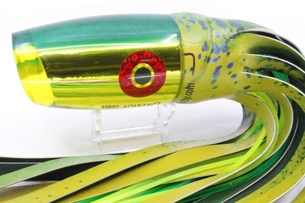 Jackpot Lures Yellow Chrome Green Back Cameltoe 14" 10.6oz ALV Mahi