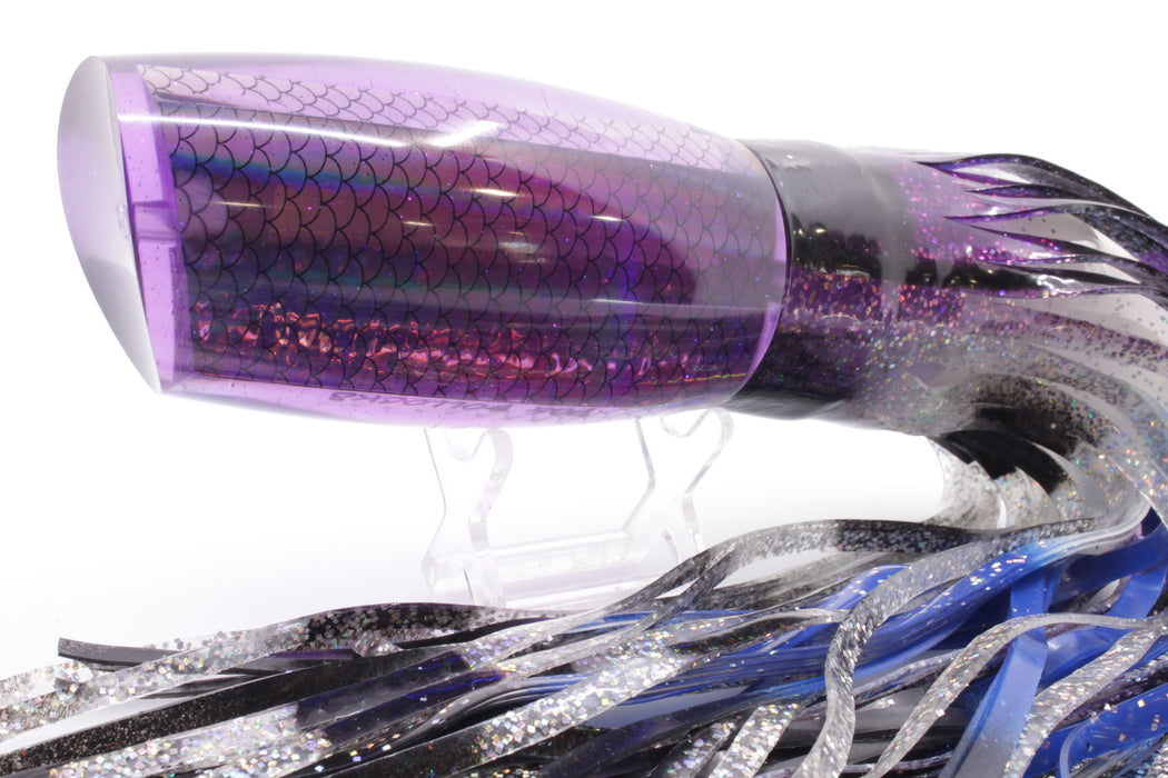 Bonze Lures Purple Rainbow Scale Dog Bollocks 16" 20oz Purple-Holo-Black Bars