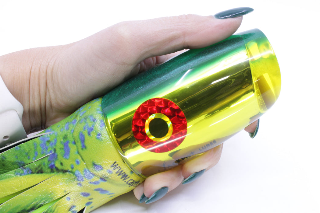 Jackpot Lures Yellow Chrome Green Back Cameltoe 14" 10.6oz ALV Mahi