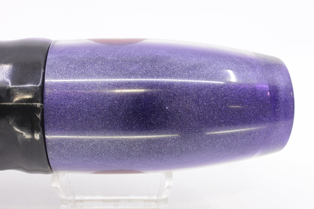 Jackpot Lures Silver Rainbow Purple Back Cameltoe 14" 10.6oz Fire Tailz Vinyl Purple Drip