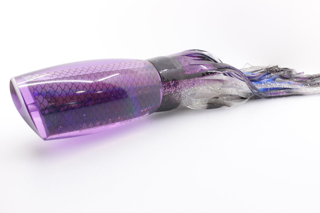 Bonze Lures Purple Rainbow Scale Dog Bollocks 16" 20oz Purple-Holo-Black Bars