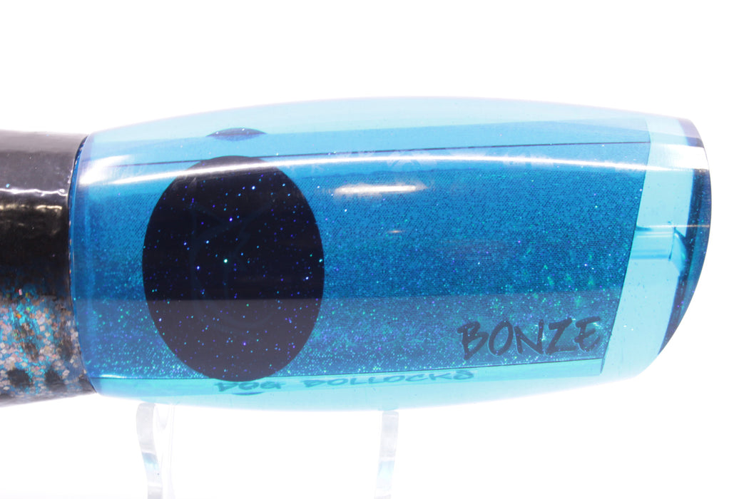 Bonze Lures Teal Rainbow Dog Bollocks 16" 20oz Black-Holo with Black Dots