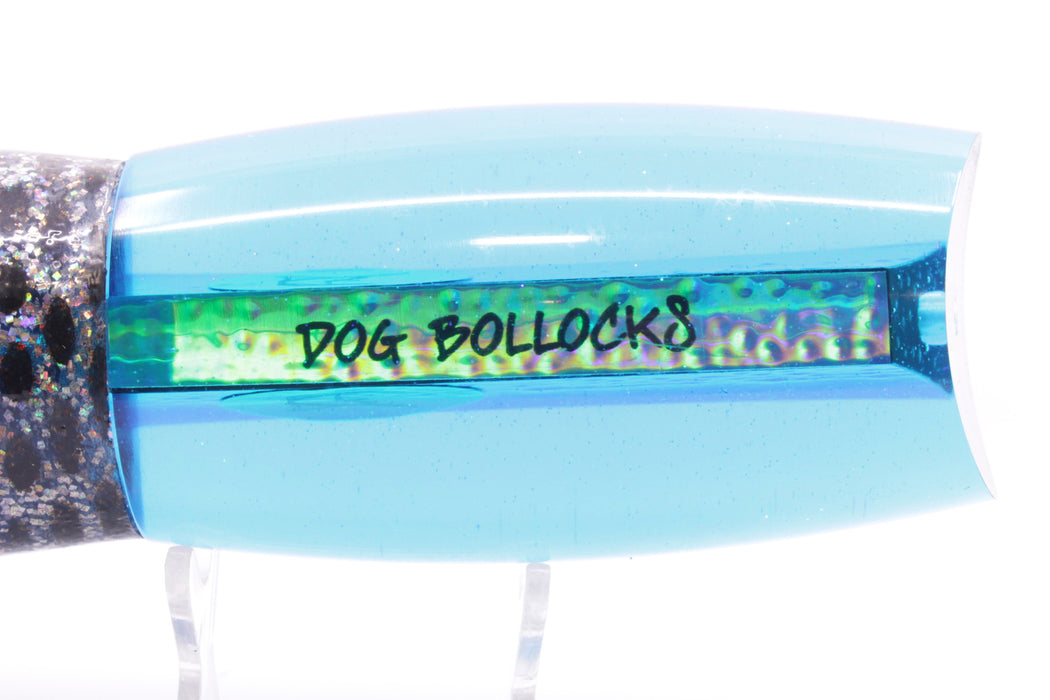 Bonze Lures Teal Rainbow Dog Bollocks 16" 20oz Black-Holo with Black Dots