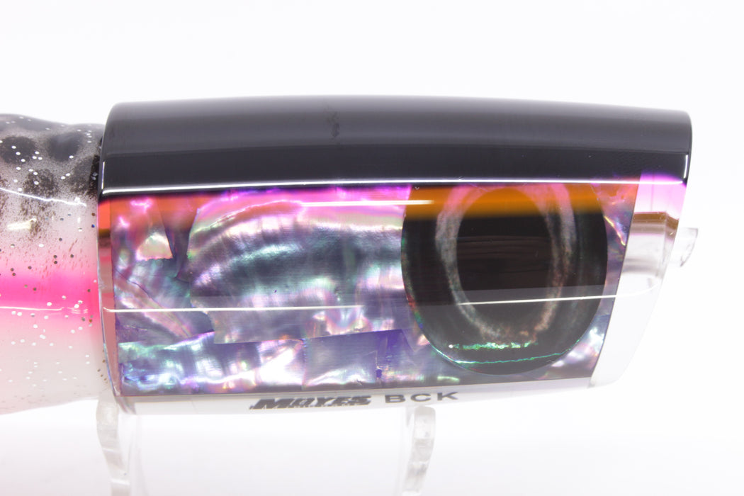 Moyes Lures Rainbow MOP Black-Pink Back Taxi Eyes B.C.K. 14" 11oz Skirted White-Black Dots