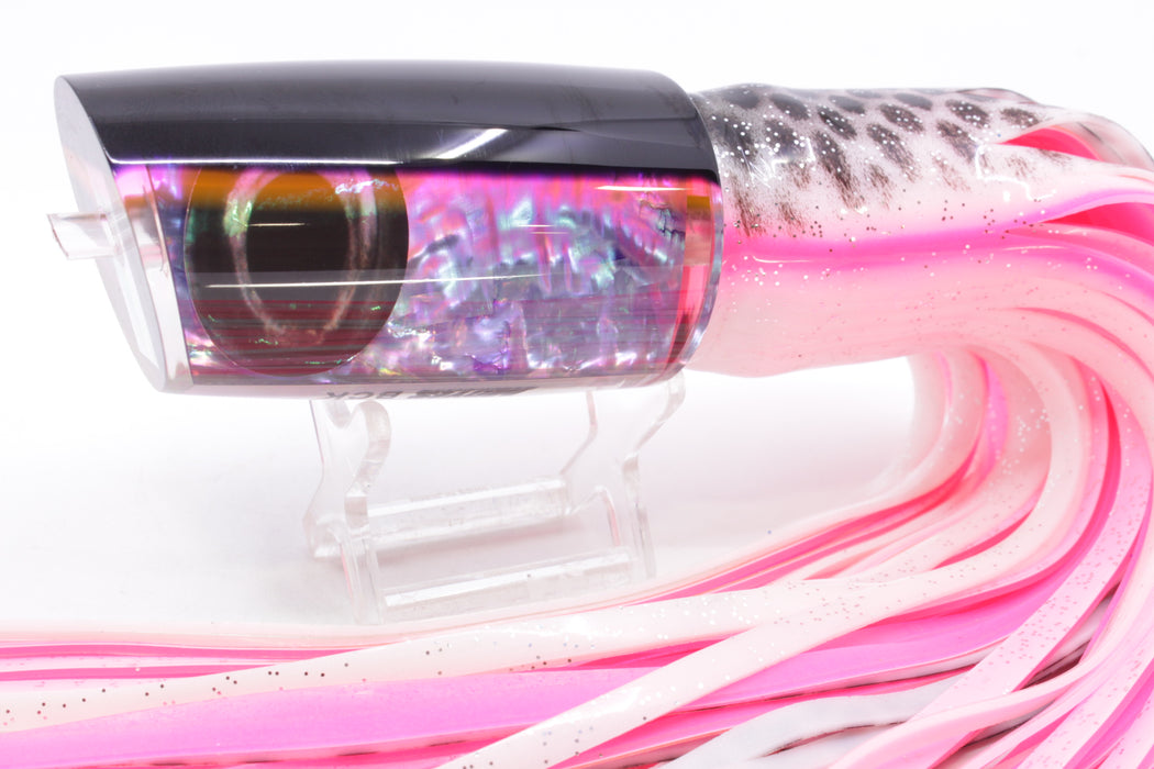 Moyes Lures Rainbow MOP Black-Pink Back Taxi Eyes B.C.K. 14" 11oz Skirted White-Black Dots
