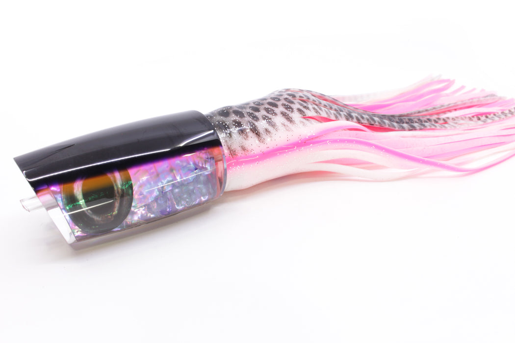 Moyes Lures Rainbow MOP Black-Pink Back Taxi Eyes B.C.K. 14" 11oz Skirted White-Black Dots