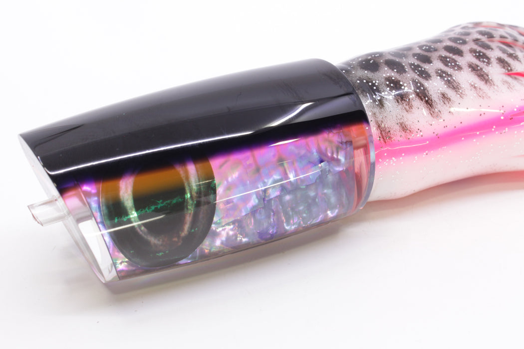 Moyes Lures Rainbow MOP Black-Pink Back Taxi Eyes B.C.K. 14" 11oz Skirted White-Black Dots