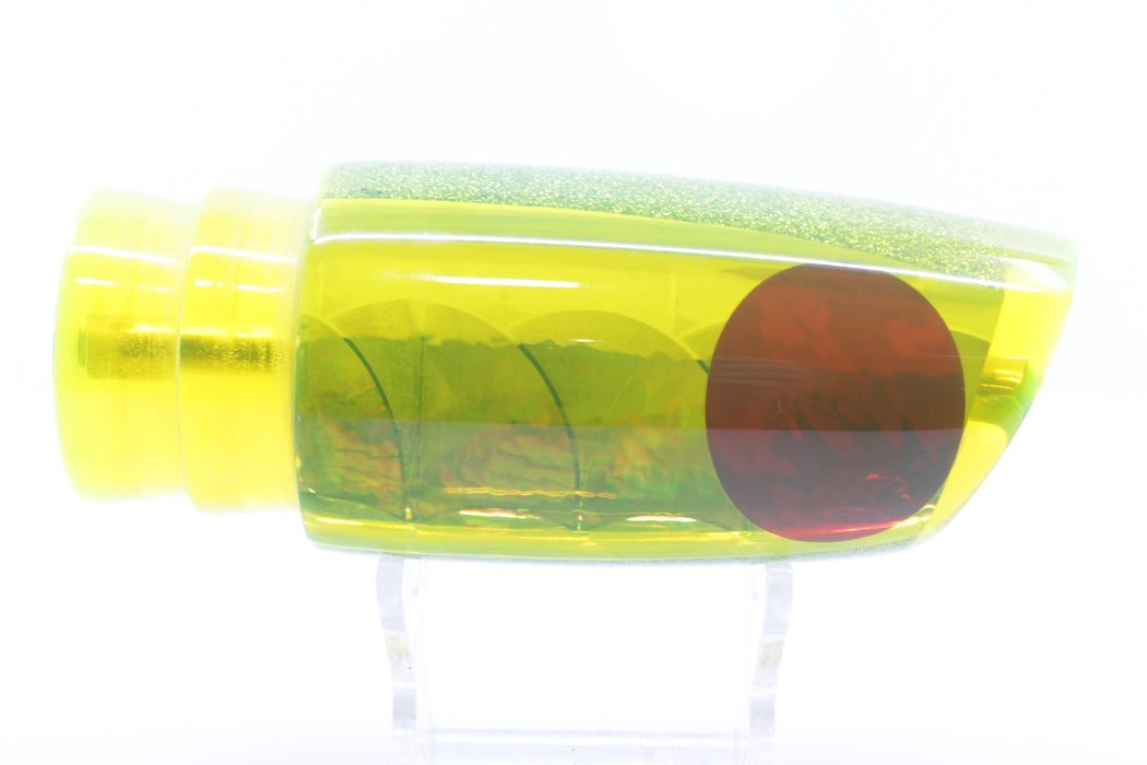 Koya Lures Chartreuse Rainbow Scale Red Eyes Medium Poi Dog 14" 7.5oz