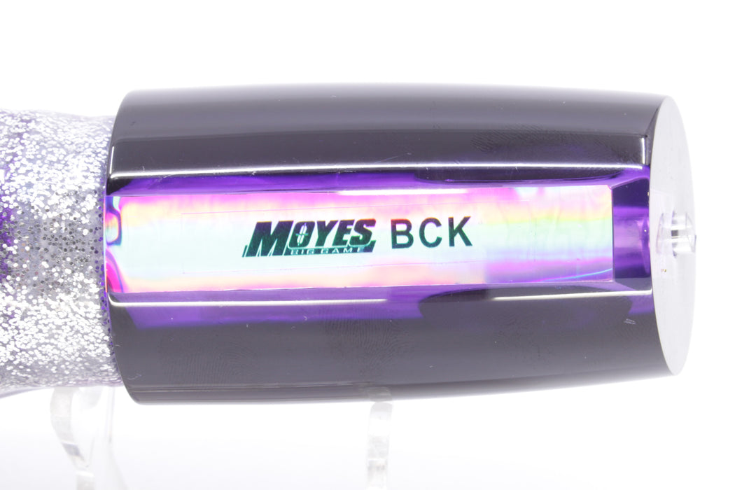 Moyes Lures Purple MOP Black Back Taxi Eyes B.C.K. 14" 11oz Skirted Purple Aurora