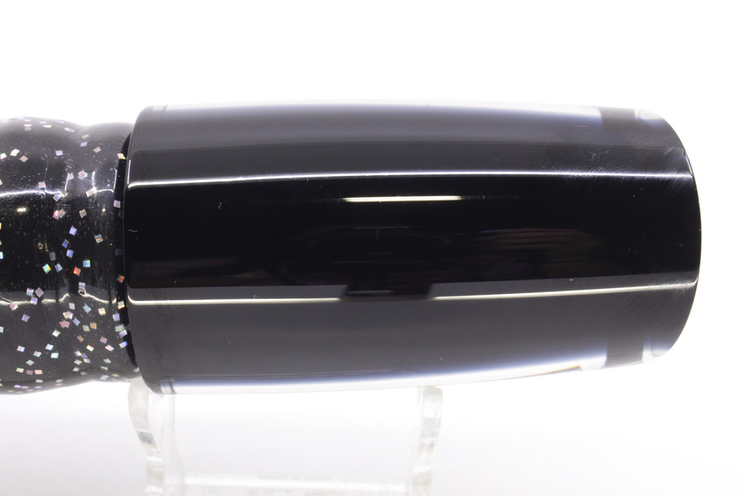 Moyes Lures Clear Mirrored Black Back Taxi Eyes B.C.K. 14" 11oz Skirted Black/Rainbow