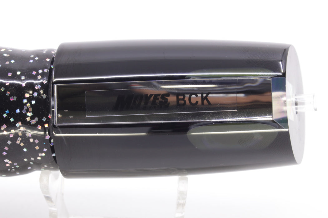 Moyes Lures Clear Mirrored Black Back Taxi Eyes B.C.K. 14" 11oz Skirted Black/Rainbow