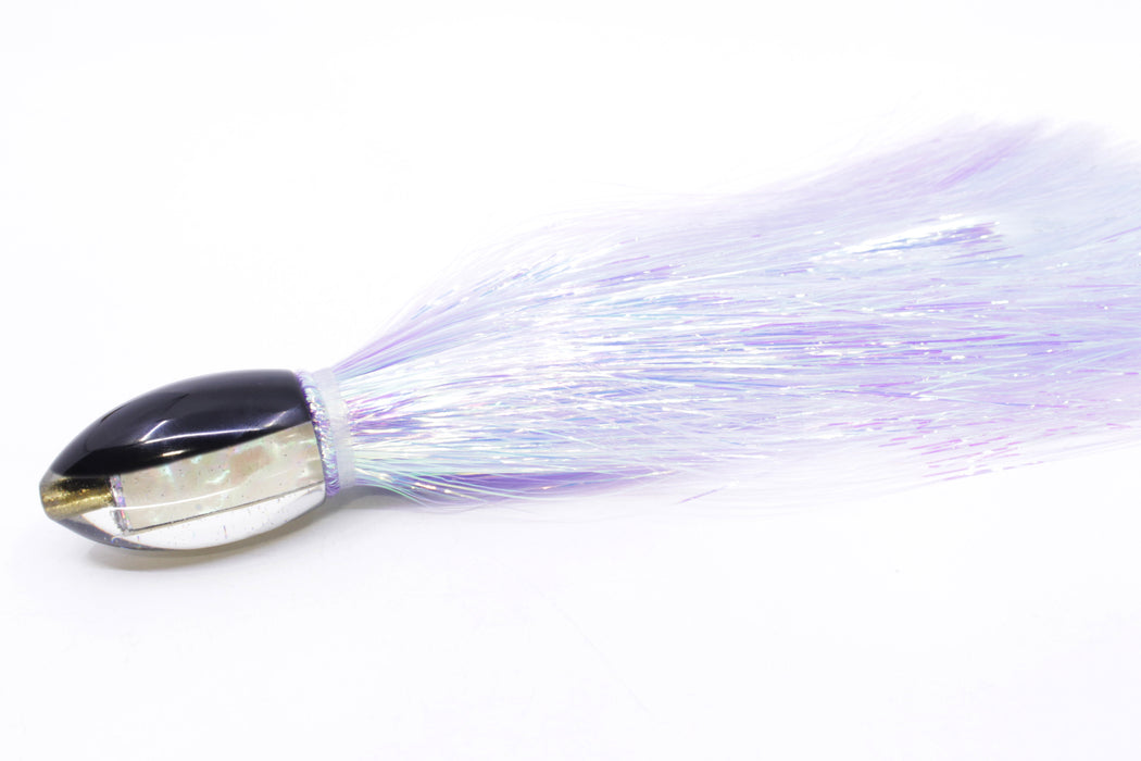 Marlin Magic Lures White Awabi Black Back Teardrop AP Bullet 7" 2.8oz Flashabou