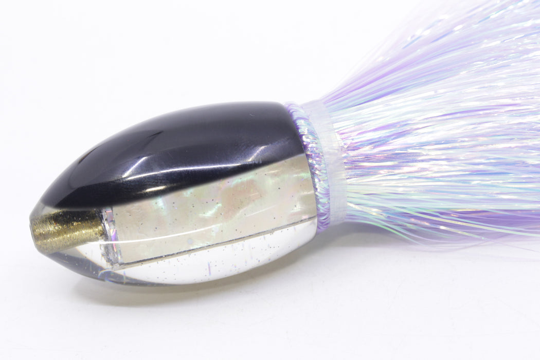 Marlin Magic Lures White Awabi Black Back Teardrop AP Bullet 7" 2.8oz Flashabou