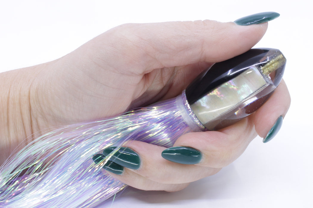 Marlin Magic Lures White Awabi Black Back Teardrop AP Bullet 7" 2.8oz Flashabou