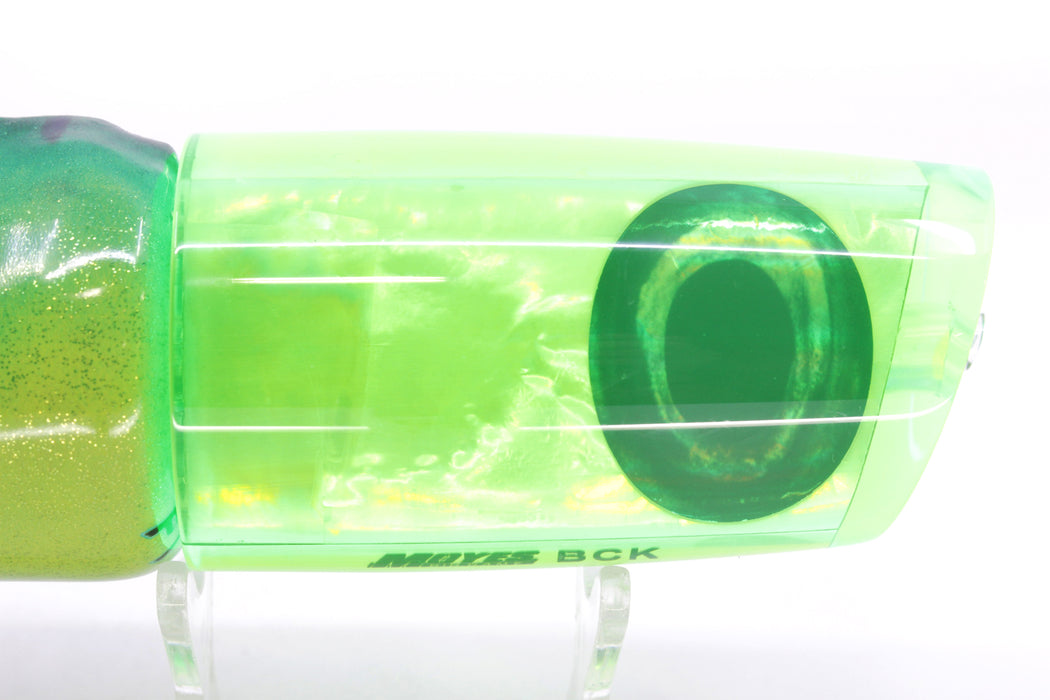 Moyes Lures Chartreuse MOP Taxi Eyes B.C.K. 14" 9.2oz Fire Tailz Vinyl Mahi