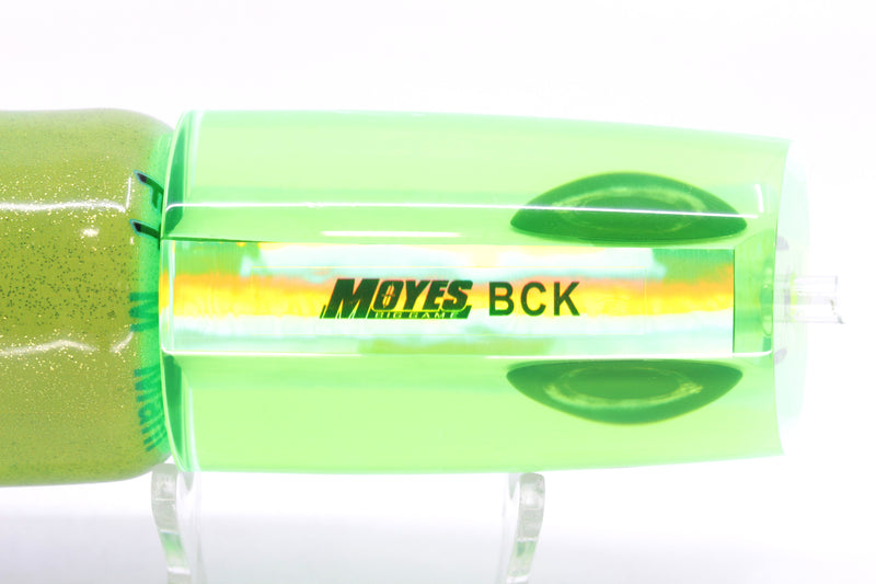 Moyes Lures Chartreuse MOP Taxi Eyes B.C.K. 14" 9.2oz Fire Tailz Vinyl Mahi