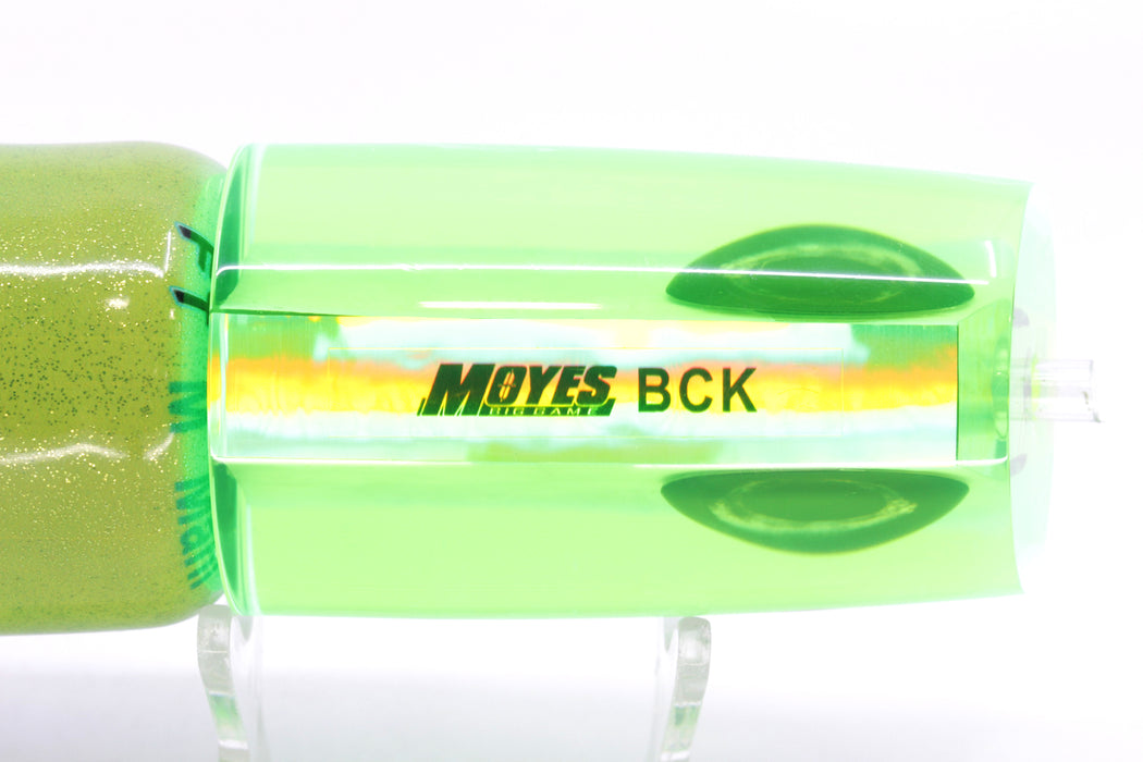 Moyes Lures Chartreuse MOP Taxi Eyes B.C.K. 14" 9.2oz Fire Tailz Vinyl Mahi