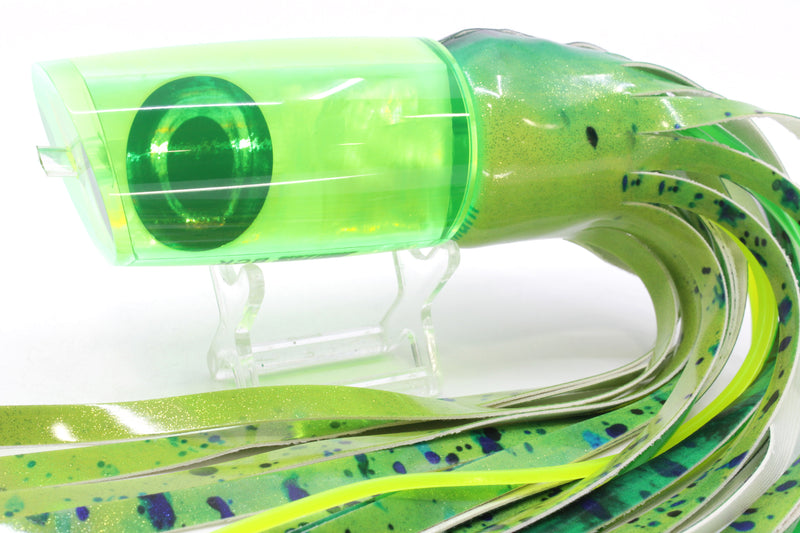 Moyes Lures Chartreuse MOP Taxi Eyes B.C.K. 14" 9.2oz Fire Tailz Vinyl Mahi