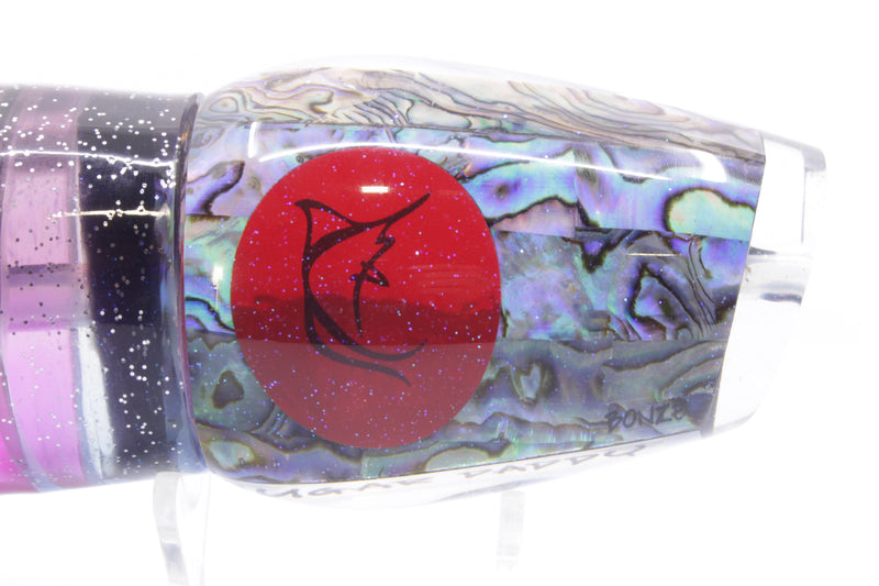 Bonze Lures Paua Shell Red Eyes Sugar Daddy 14" 16.5oz Clear Purple-Clear Blue