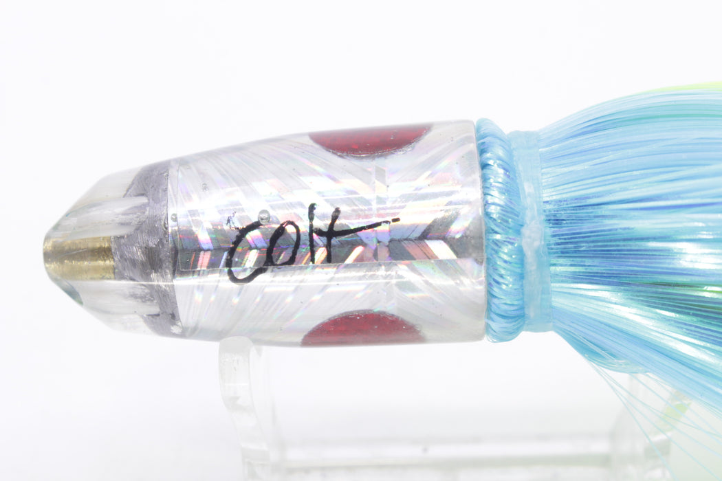 Marlin Magic Lures Silver Rainbow Starburst Tiny Blue Jet 7" 3.5oz Strobez Ice Blue-Green