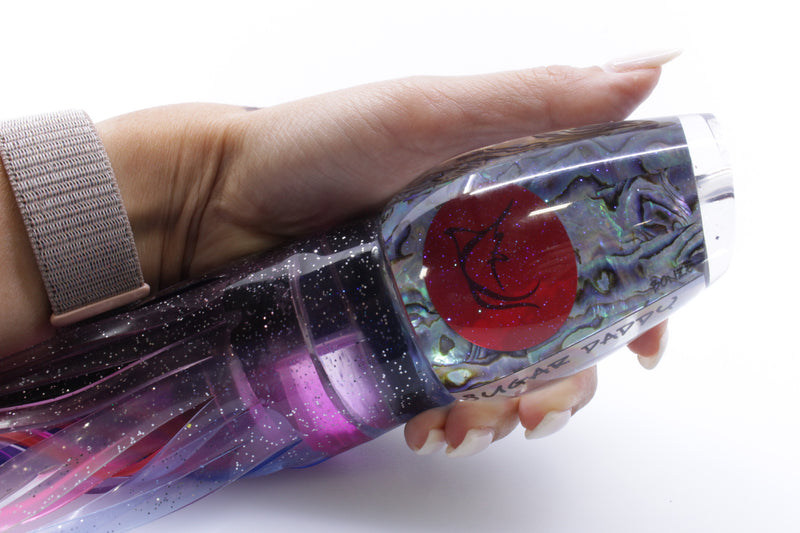 Bonze Lures Paua Shell Red Eyes Sugar Daddy 14" 16.5oz Clear Purple-Clear Blue