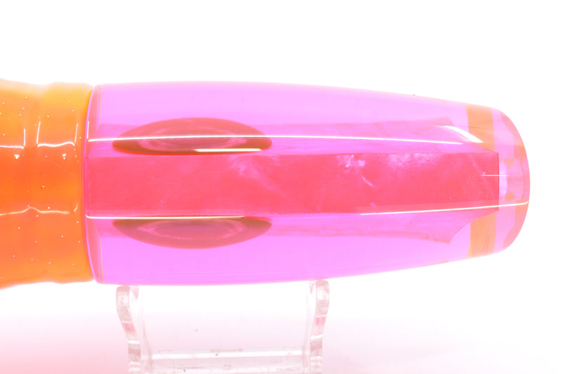 Moyes Lures Fluorescent Pink MOP Large Plunger 14" 14oz Skirted Orange-Pink