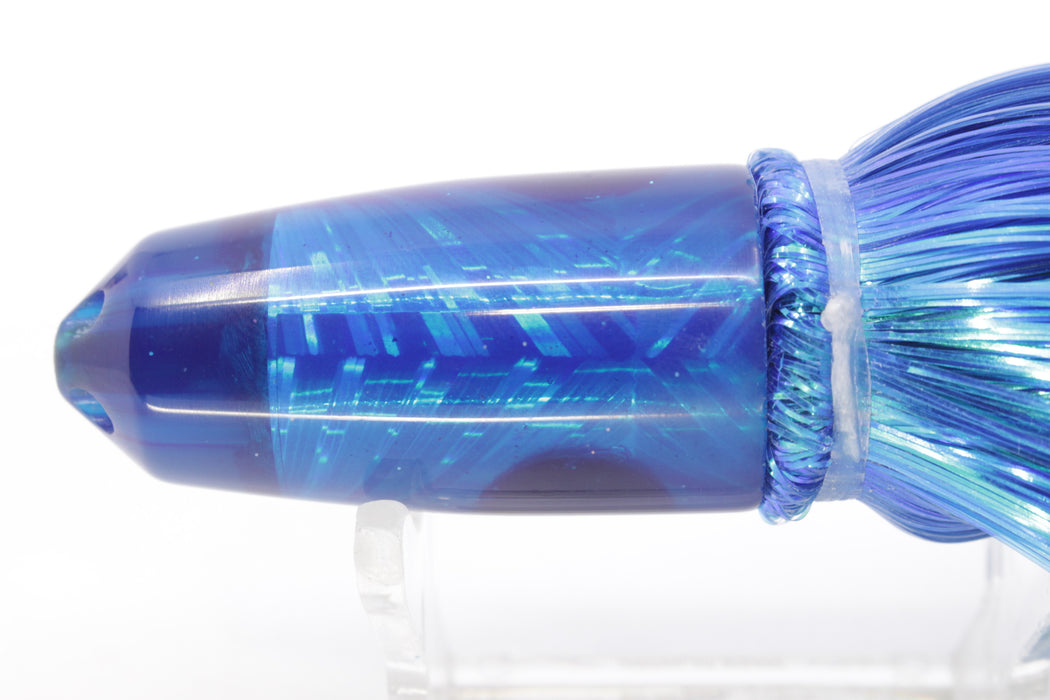 Marlin Magic Lures Blue Rainbow Starburst Tiny Blue Jet 7" 3.5oz Strobez Blue/Green