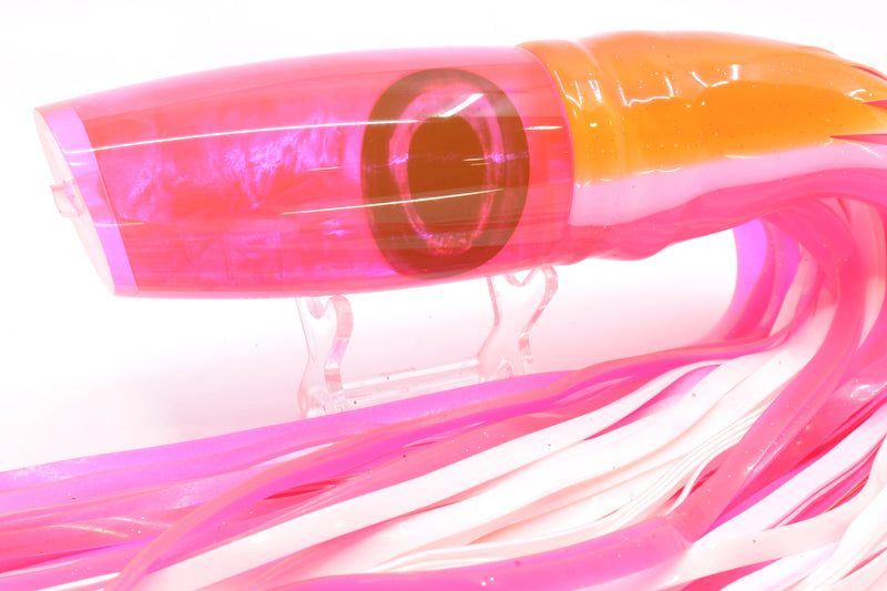 Moyes Lures Fluorescent Pink MOP Large Plunger 14" 14oz Skirted Orange-Pink