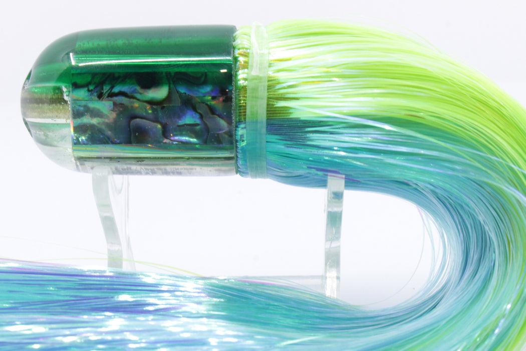 Marlin Magic Lures Paua Shell Green Back Jumbo AP Jet 9" 6oz Strobez Green-Ice Blue